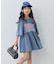 【KIDS/WEB限定新色登場】１枚でコーデ完成！厚盛ロゴ5分袖チュニックワンピ