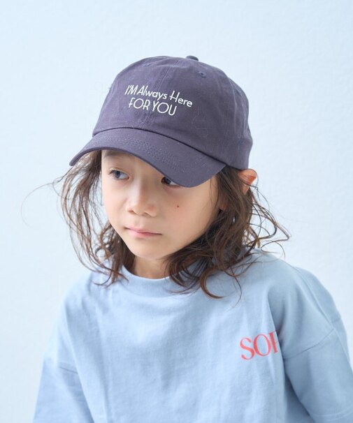 【KIDS】ストライプスカーフ付きロゴ刺繍CAP