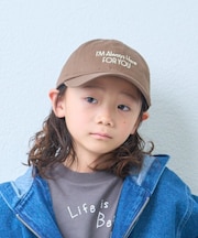 【KIDS】ストライプスカーフ付きロゴ刺繍CAP