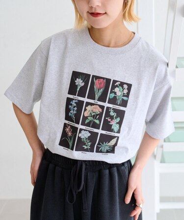 【UNISEX】【プラスサイズあり】フラワーコレクションTEE