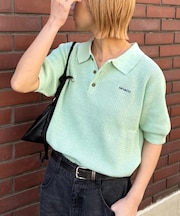 【GEVACO/ゲバコ】半袖透かしニットポロ