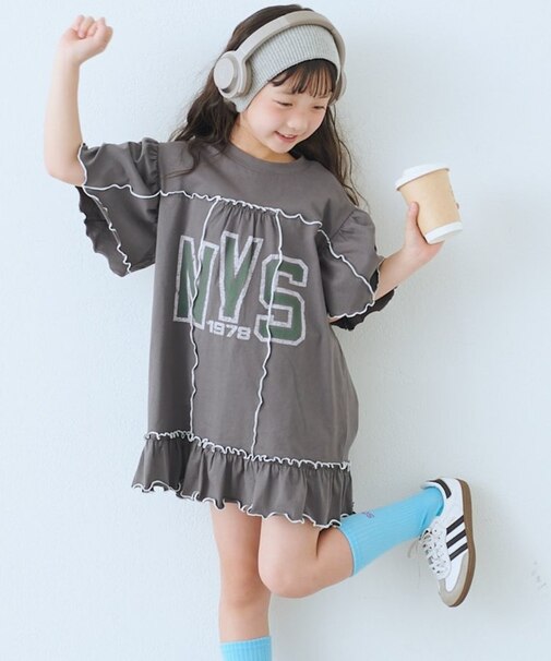 【KIDS】メロウ切替チュニックワンピ