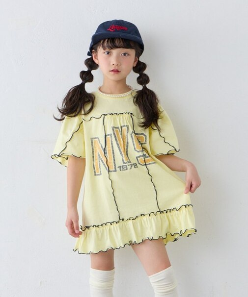 【KIDS】メロウ切替チュニックワンピ