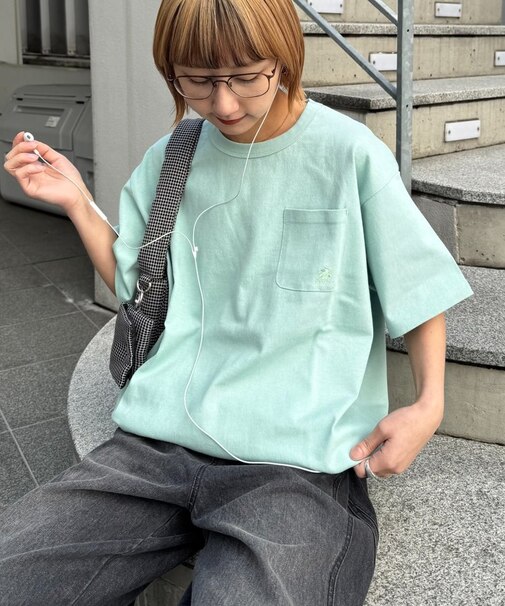 【GEVACO/ゲバコ】ベーシックOE天竺ポケット刺繍Tシャツ