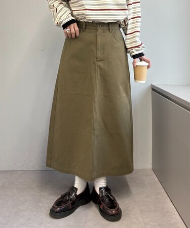 【GEVACO/ゲバコ】綿ツイルミディスカート