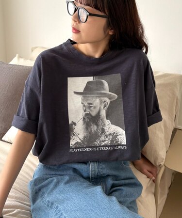 【ユニセックス】【プラスサイズあり】スラブフォトTee