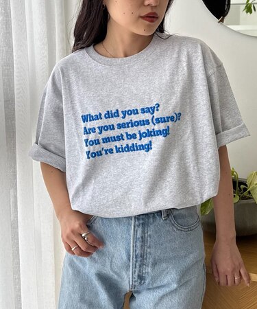 【UNISEX】【プラスサイズあり】ポコポコメッセージロゴTEE
