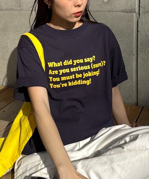 【UNISEX】【プラスサイズあり】ポコポコメッセージロゴTEE