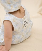 【BABY】【Qinn】ダブルガーゼオールインワン:80cm