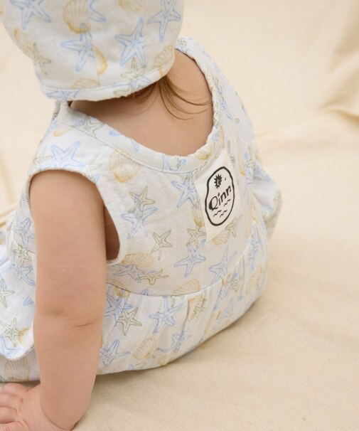 【BABY】【Qinn】ダブルガーゼオールインワン：80cm