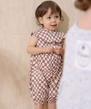 【BABY】【Qinn】ダブルガーゼオールインワン:80cm