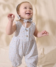 【BABY】【Qinn】ダブルガーゼオールインワン:80cm