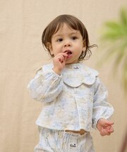 【BABY】【Qinn】ダブルガーゼヘンリーブラウス:80cm