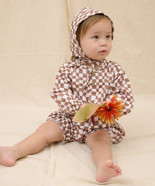 【BABY】【Qinn】ダブルガーゼヘンリーブラウス：80cm