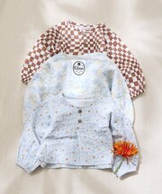 【BABY】【Qinn】ダブルガーゼヘンリーブラウス:80cm