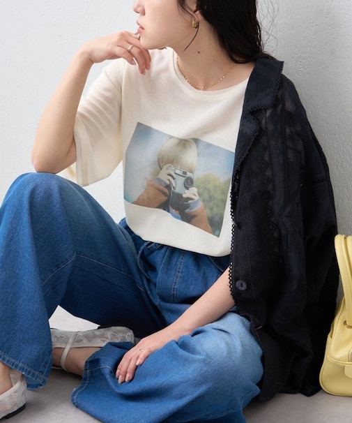 【ドライタッチ】アソートフォトプリント半袖Tee