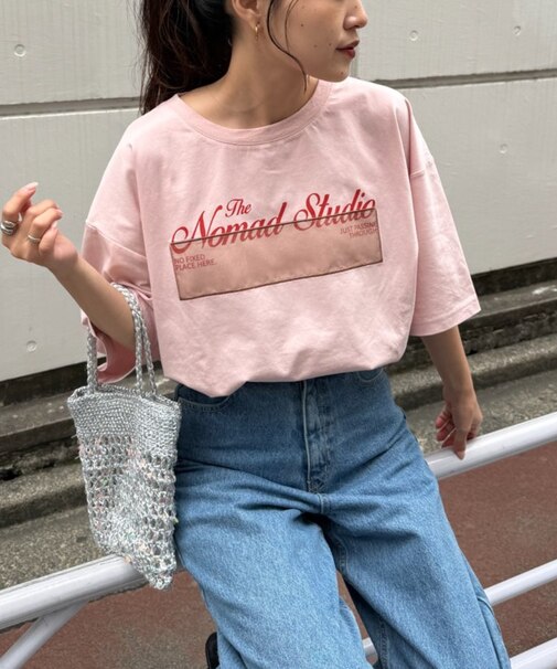 オーガンジーシアードッキングプリントTEE