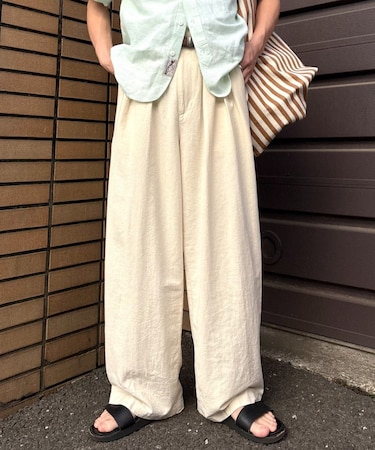 【ユニセックス】【接触冷感】ジャガードタックストレートパンツ