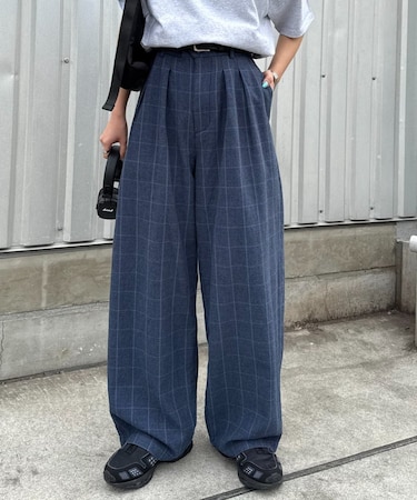 【ユニセックス】【接触冷感】ジャガードタックストレートパンツ