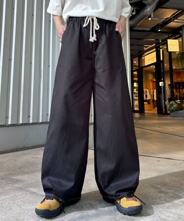 【UNISEX】【プラスサイズあり】接触冷感配色ステッチカーブパンツ