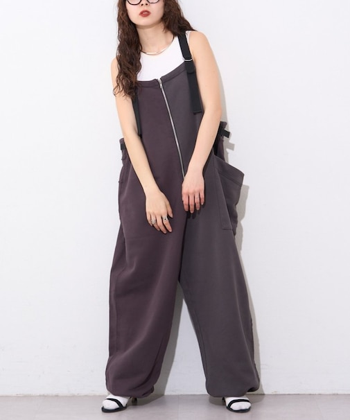 【etsinta】スウェットオーバーサロペット