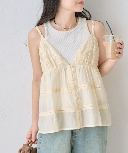 【india】コード刺繍キャミビスチェ