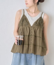 【india】コード刺繍キャミビスチェ