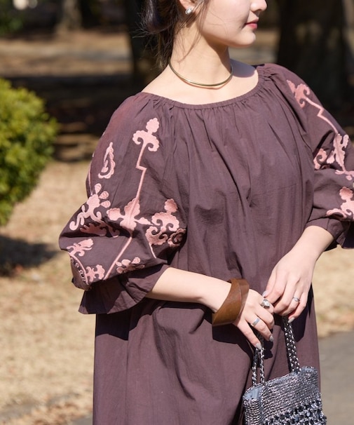【Aguni】2WAY刺繍ボリュームワンピース