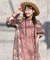 【Aguni】花柄切替袖ボリュームワンピース