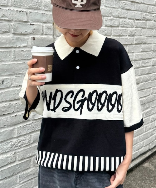 SOUNDSGOOOOD】切り替えロゴニットポロ｜チャオパニックティピーの通販