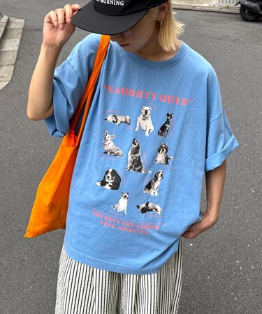 【SOUNDS GOOOOD】パウダー犬プリントTEE