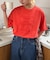 【UNISEX】【プラスサイズあり】スクエア総刺繍ロゴTシャツ
