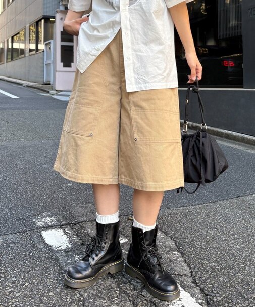 【UNISEX】【プラスサイズあり】アソート柄ブッシュハーフパンツ