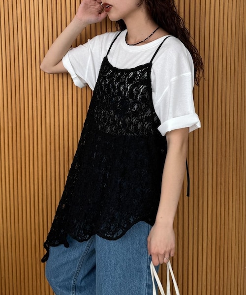 willow】アシメレースヘムラインキャミチュニック｜チャオパニック