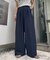 【UNISEX】タックボリュームワイドスラックスパンツ/サイドラインスラックス