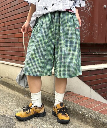 【SOUNDS GOOOOD】ネオンチェックハーフパンツ