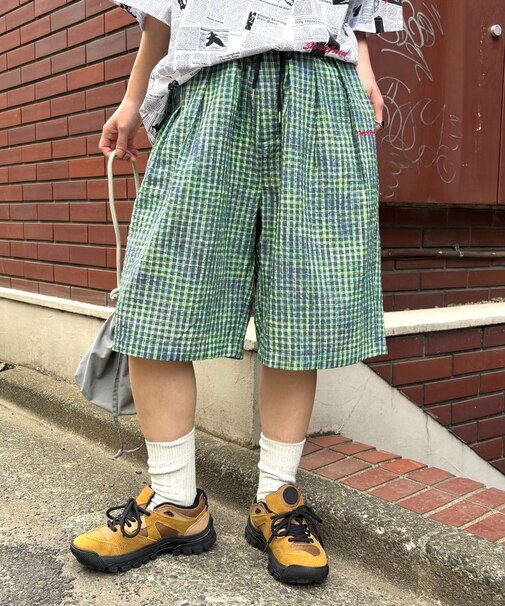 【SOUNDS GOOOOD】ネオンチェックハーフパンツ