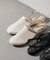 :【S～XLサイズ展開！】ドット柄シアーメッシュフラットサンダル