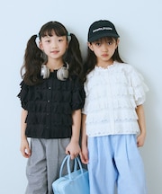【KIDS】【india】スカラップレースティアードブラウス