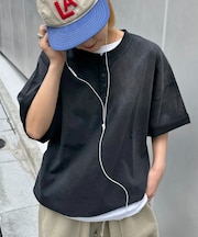【UNISEX】スプレー加工ヘンリーTEE