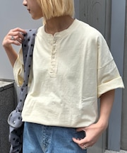 【UNISEX】スプレー加工ヘンリーTEE