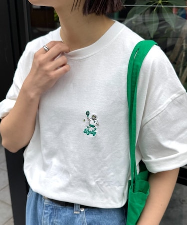 【OJISAN】刺繍ロゴバックプリントTEE