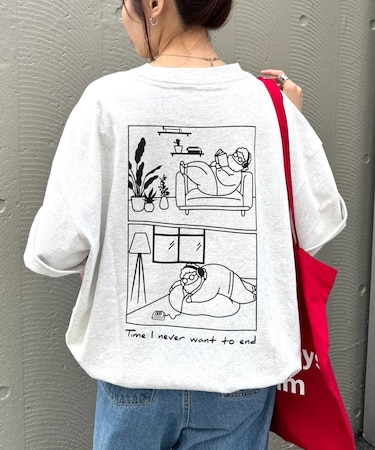 【OJISAN】刺繍ロゴバックプリントTEE