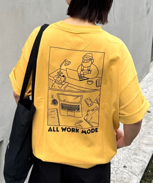 【OJISAN】刺繍ロゴバックプリントTEE