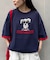 【UNISEX】アニマル柄サマーニット袖切替し配色TEE