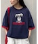 【UNISEX】アニマル柄サマーニット袖切替し配色TEE