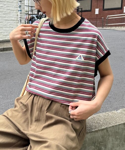 【GEVACO/ゲバコ】クルーネックフレンチスリーブTEE