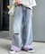 【UNISEX】ライトオンスカラーロールアップダメージデニム