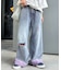 【UNISEX】ライトオンスカラーロールアップダメージデニム