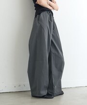 【3サイズ展開/接触冷感】ピコレースツイルバレルパンツ
